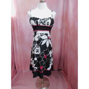 Speechless Floral Sundress Black White Pink Size Small Adjustable Straps